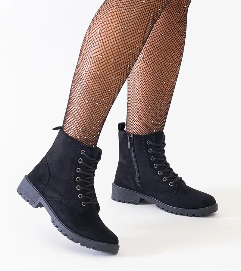 Gemre Čierne eko-zamszové workery na platforme Barosa.