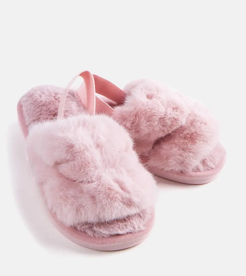 Gemre Ružové papuče Leilany s gumovou podrážkou