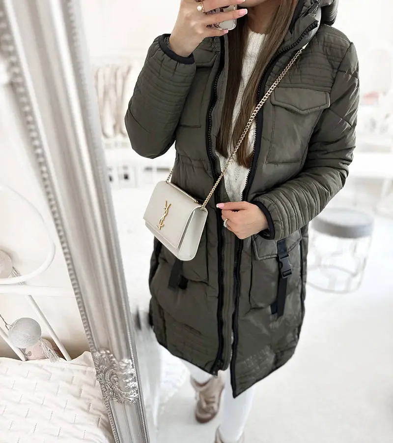 Gemre Žltý prešívaný kabát Averie