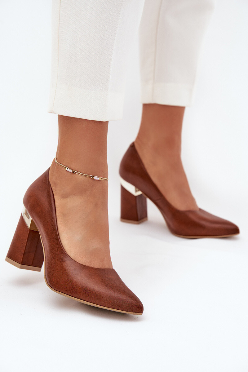 Boto Kožené Lodičky Lewski 3117 Tmavo hnedé