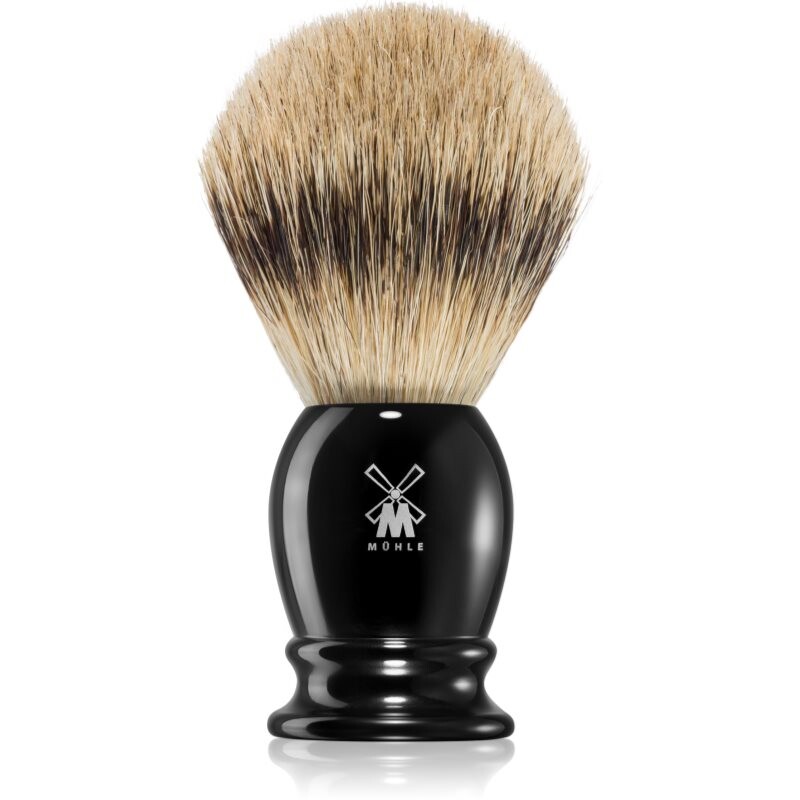 Mühle CLASSIC Silvertip Black štetec na holenie z jazvečej srsti stredný 1 ks