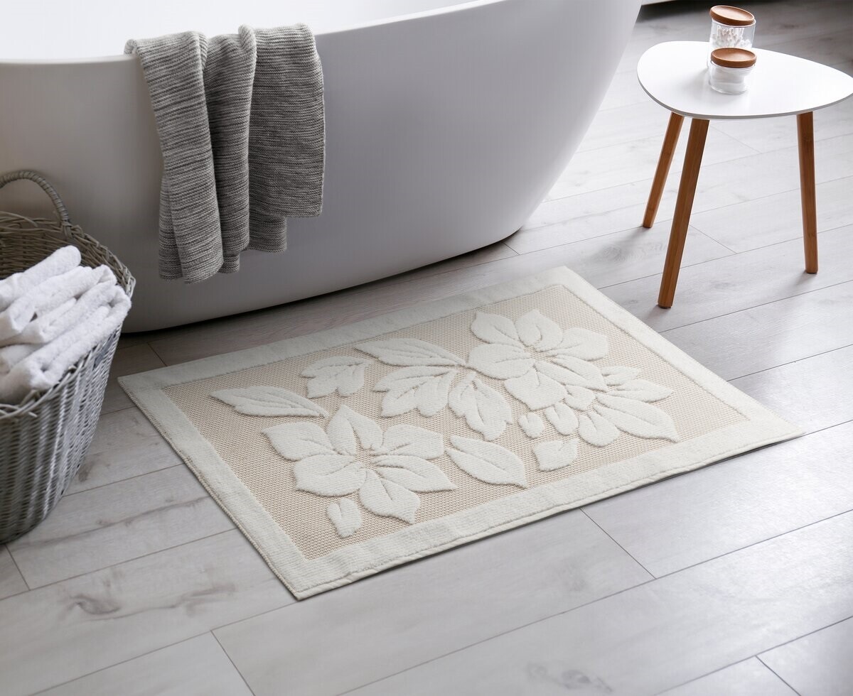 ArtFir Kúpeľňová predložka ROSE 01 | krémová 60 x 95 cm