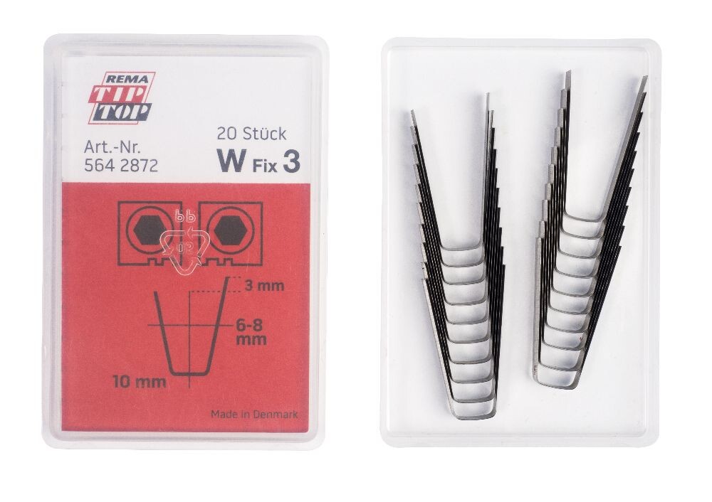 W Fix 3 blade, 6-8 mm, for Rubber Cut tyre cutting machine, 20 pcs.