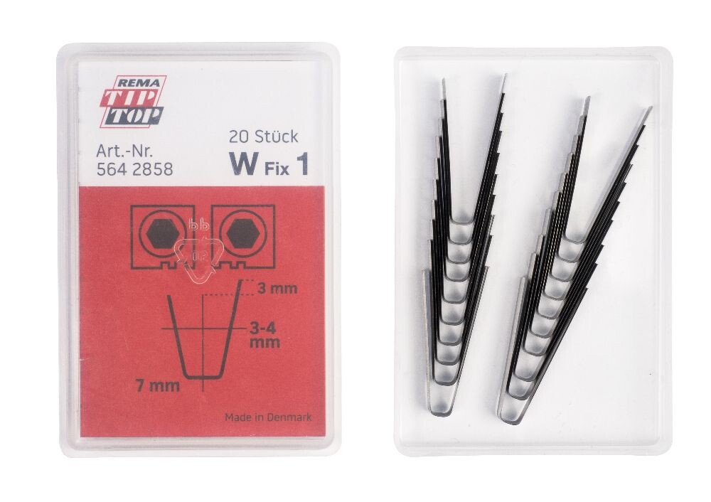 W Fix blade, 3-4 mm, for Rubber Cut tyre cutting machine, 20 pcs.