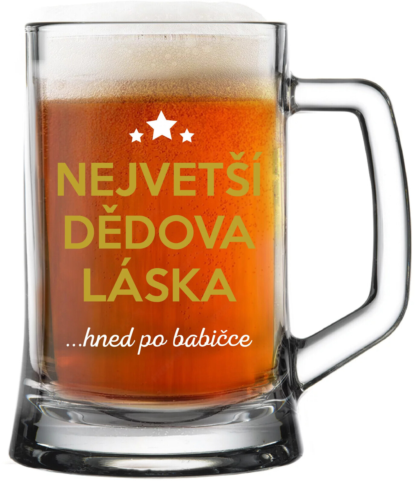 Dedkova najväčšia láska...HNED PO BABY - pivný pohár 0,5 l