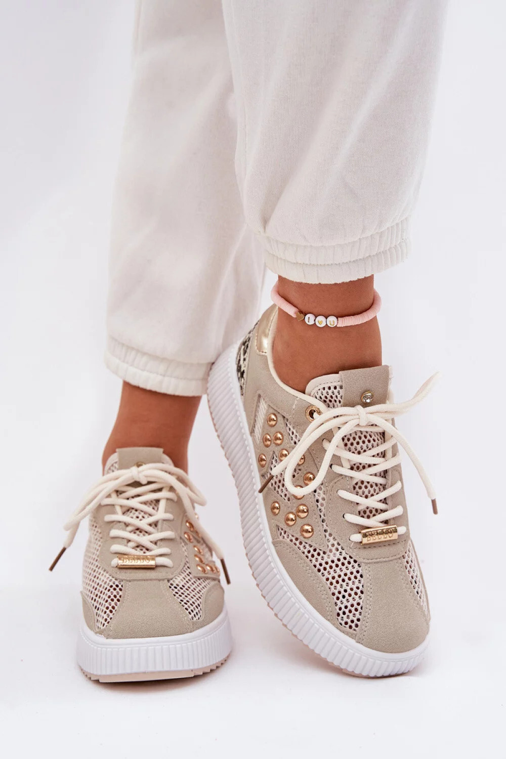 Dámska športová obuv YY-157 / 209465 Beige with white - Step in style 38 béžová-bílá