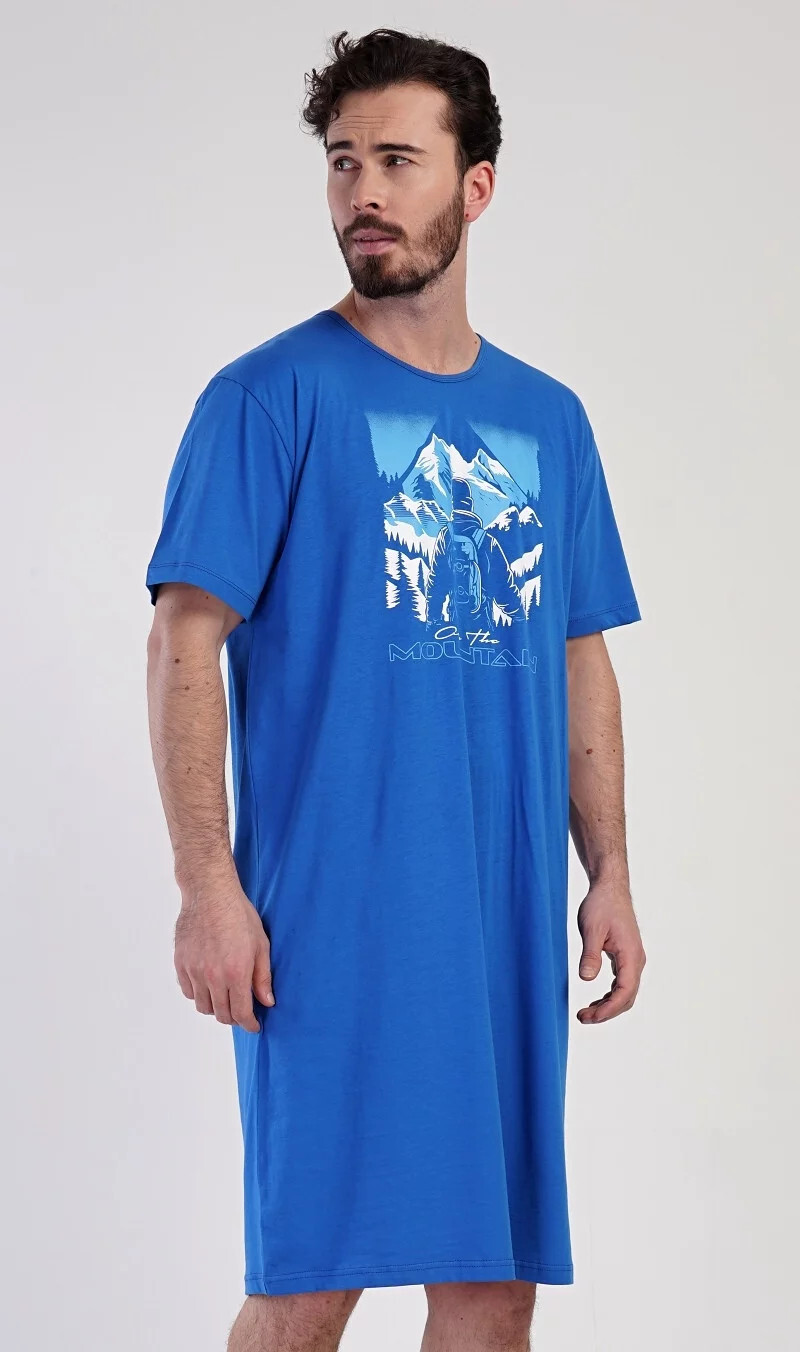 Pánska nočná košeľa Mountain - Vienetta XL šedá