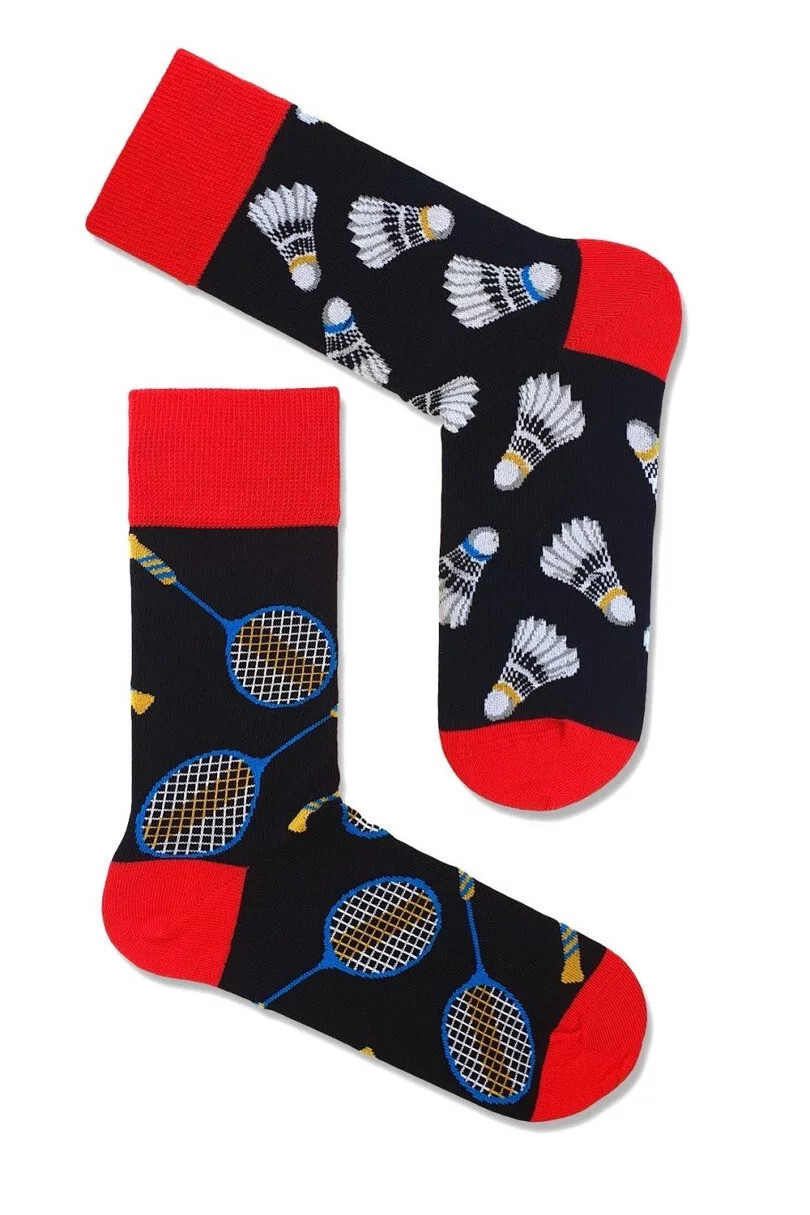Pánske bedmintonové ponožky 0125.083 black-red - Milena 43-46