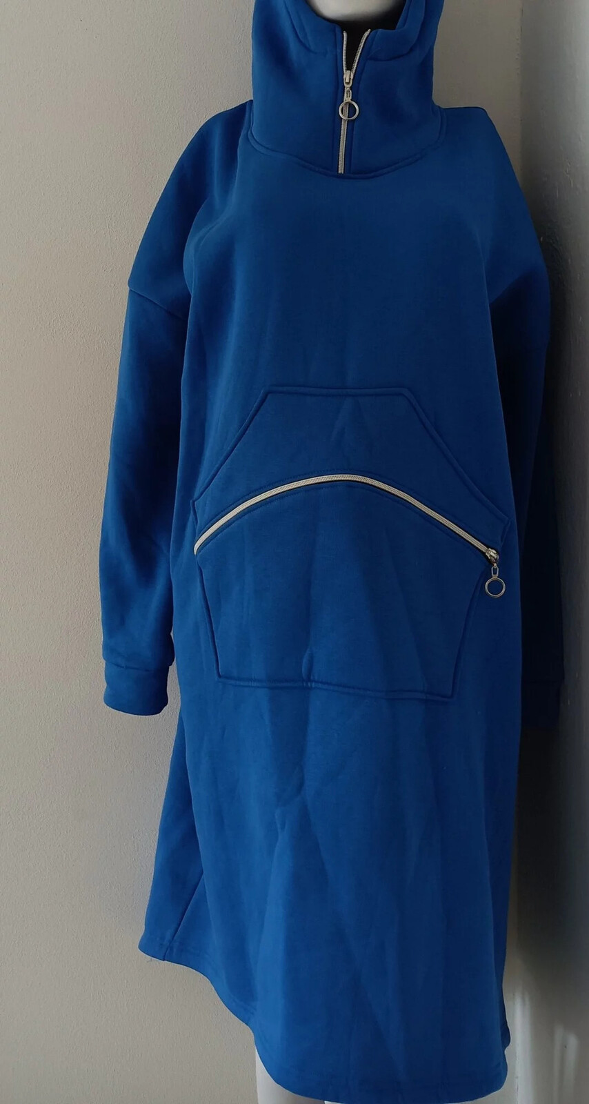 Dámska dlhá teplá mikina 1111.1 modrá - FPrice UNI