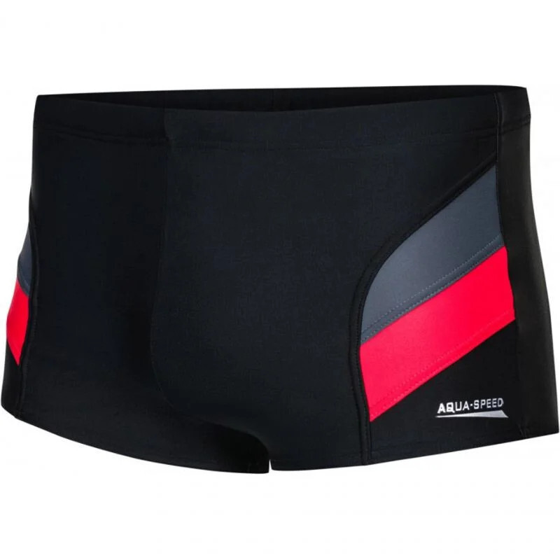Pánske plavecké šortky Aron M.16 black-red - Aqua Speed 4XL