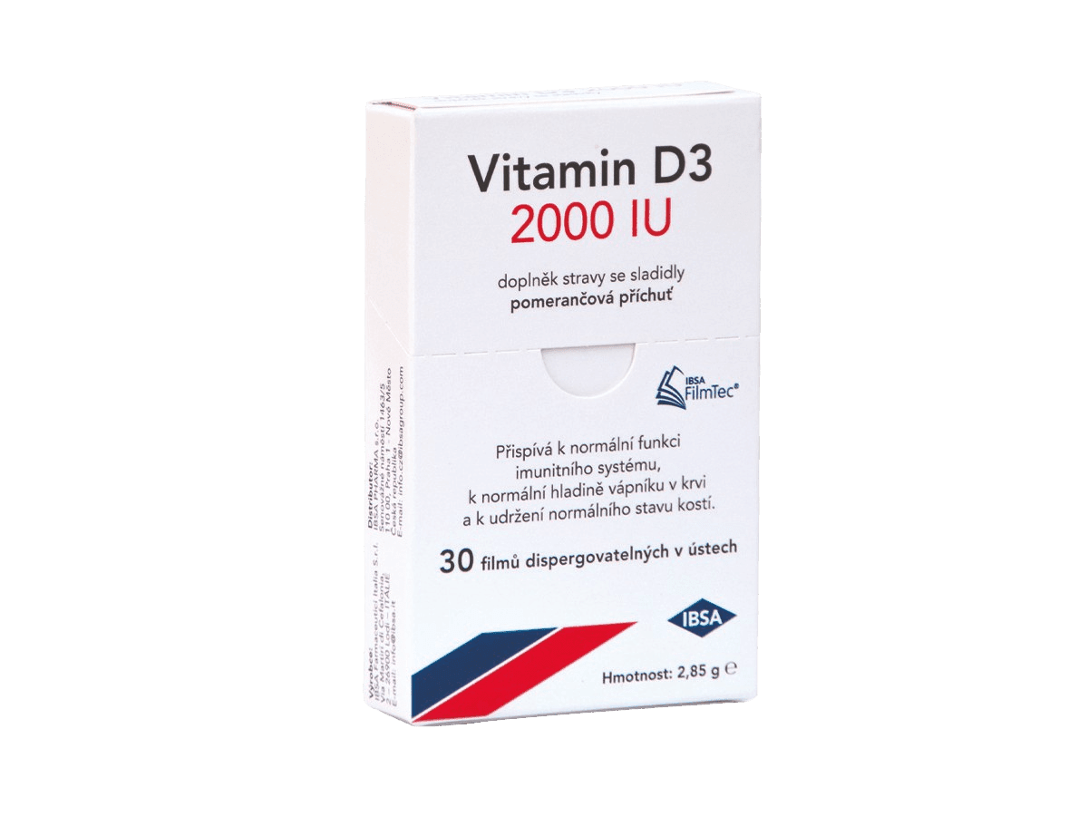 IBSA Vitamín D3 2000IU rozpustných v ústach 30 ks