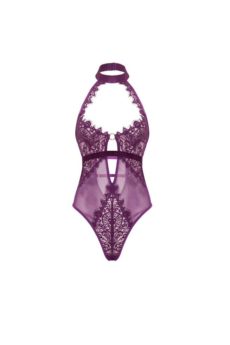 Fialové čipkované body Kennedy Plus