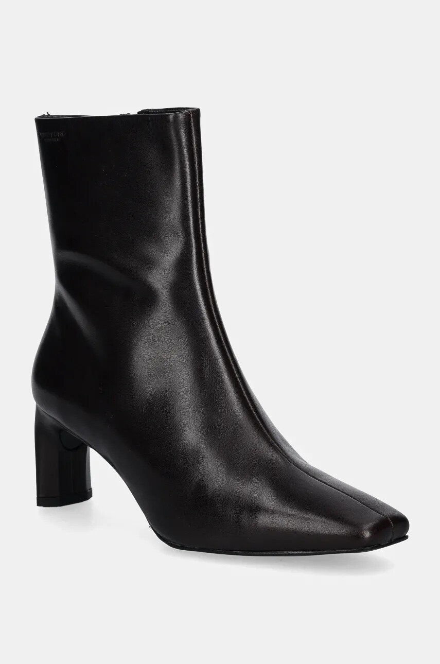 Kožené členkové topánky Vagabond Shoemakers VENDELA dámske, hnedá farba, na podpätku, 5823-001-35