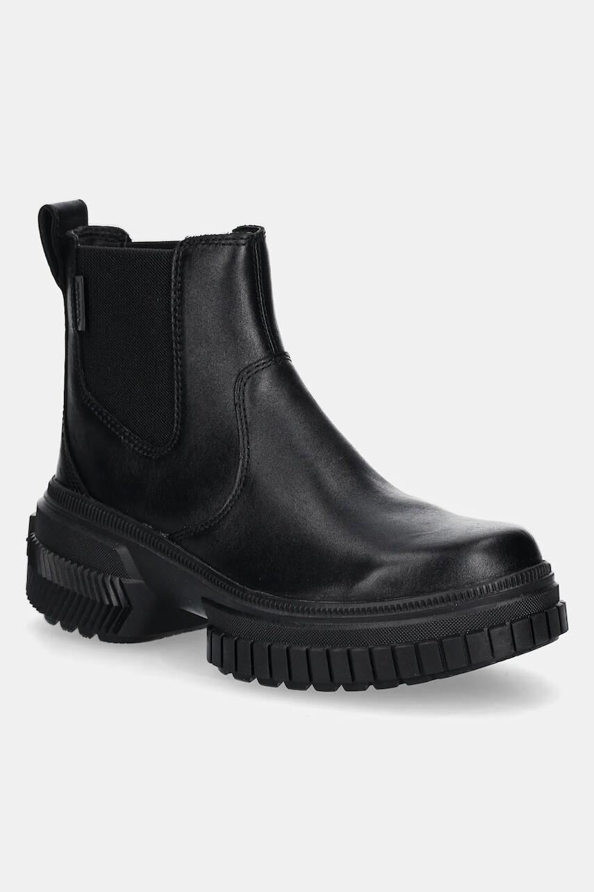 Kožené topánky chelsea Sorel ONA AVE CHELSEA BOOT WP dámske, čierna farba, na platforme, 2102161010