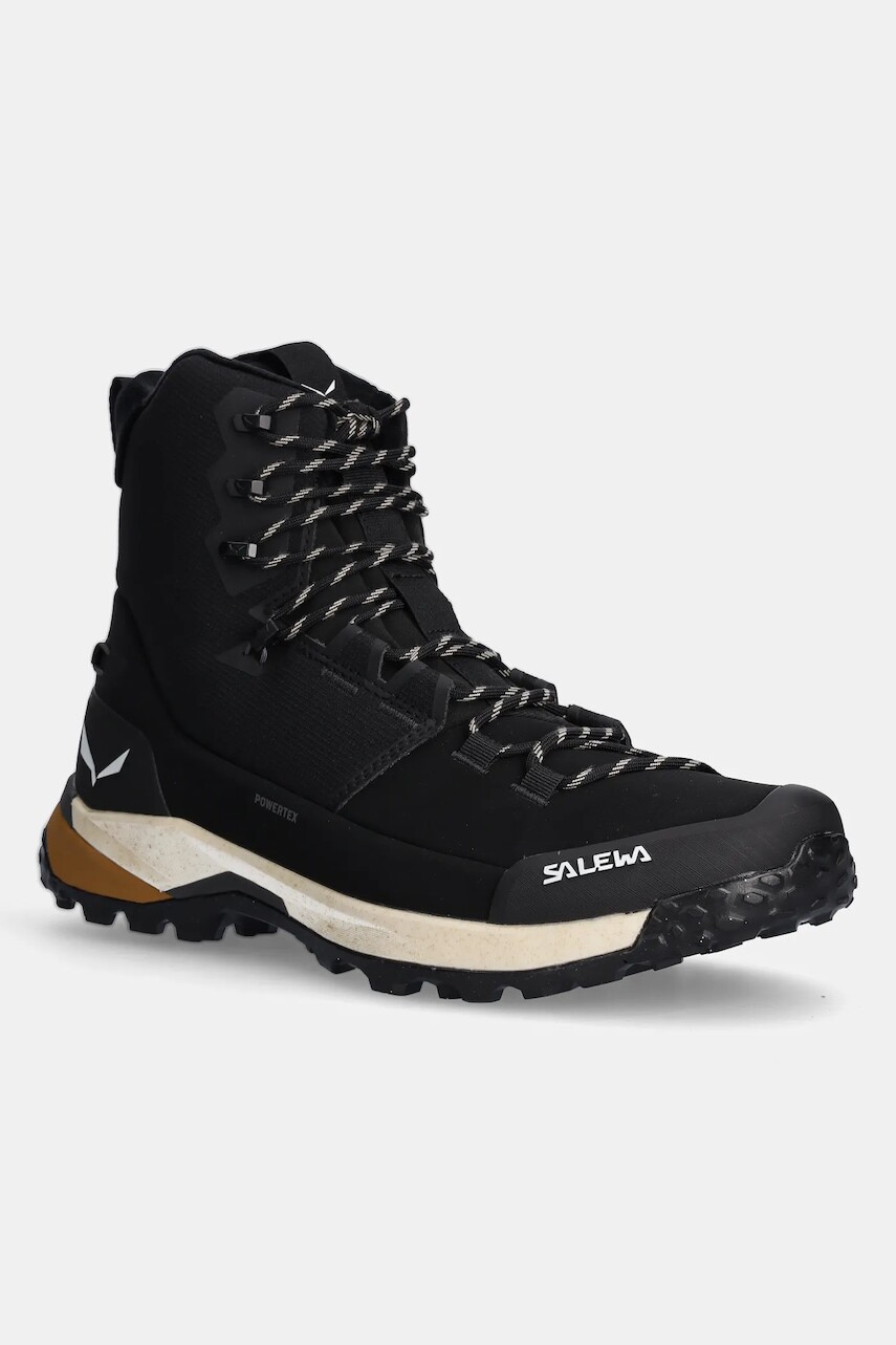 Topánky Salewa Puez Winter Mid PTX pánske, čierna farba, zateplené, 00.0000061447