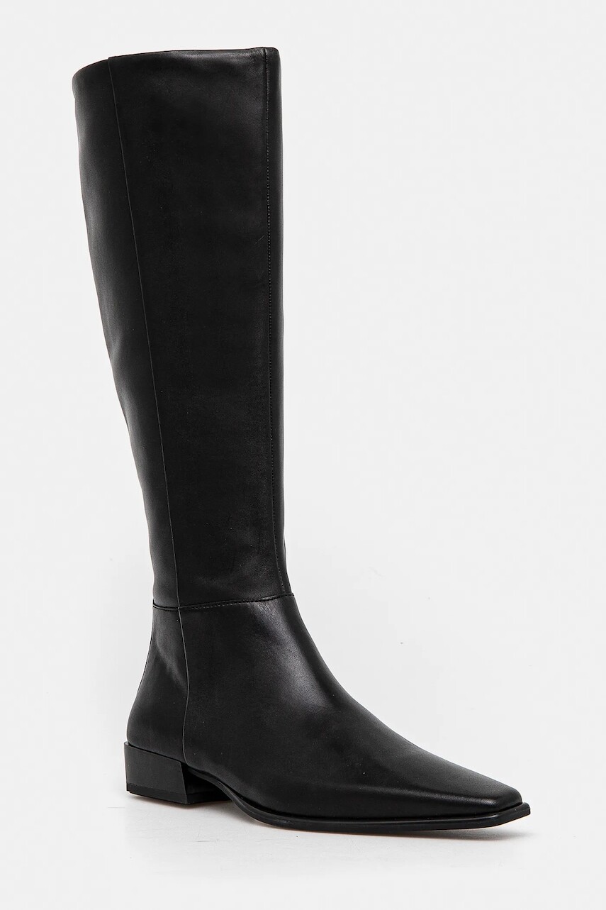 Kožené čižmy Vagabond Shoemakers NELLA dámske, čierna farba, na plochom podpätku, 5816-101-20