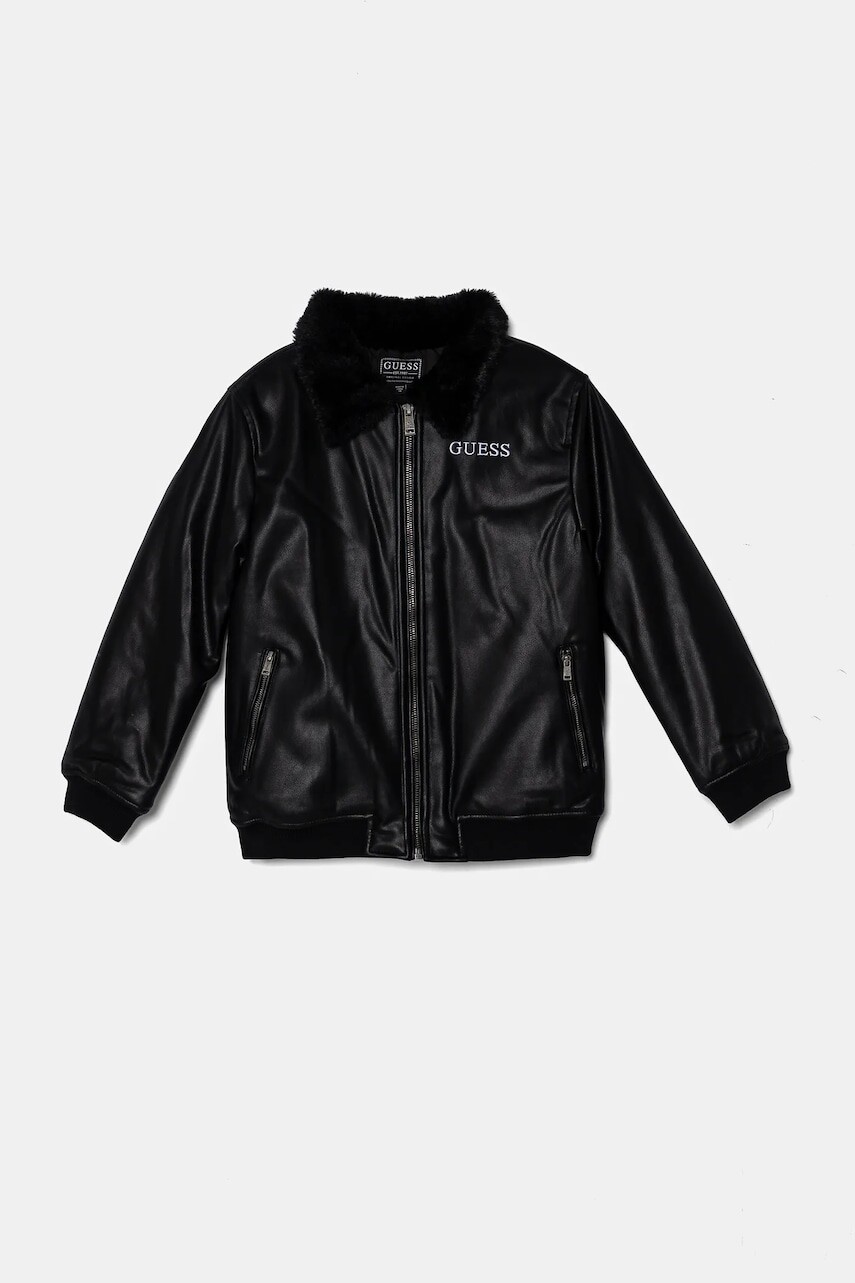 Detská bunda bomber Guess čierna farba, L4BL07 WGSM0