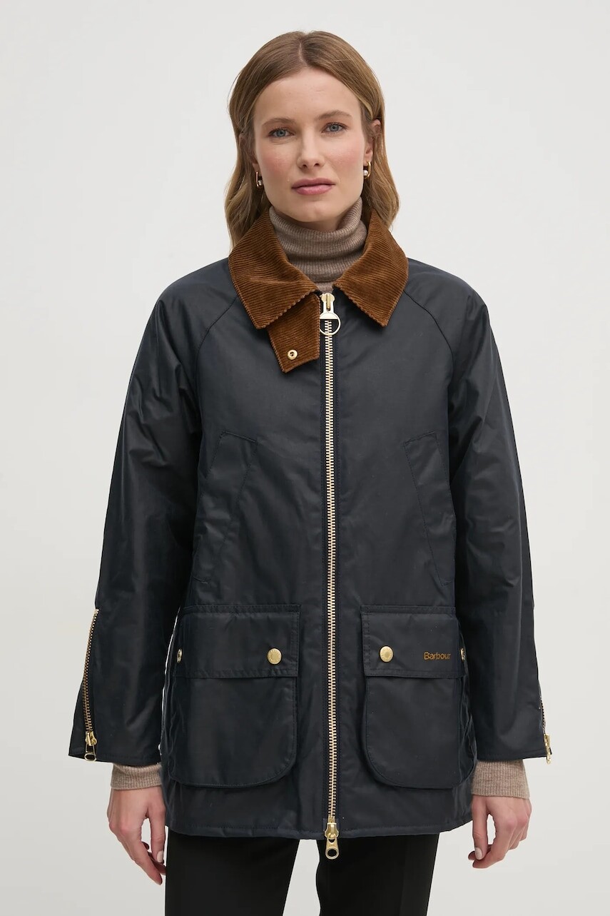 Bunda Barbour dámska, tmavomodrá farba, prechodná, LWX1447NY71