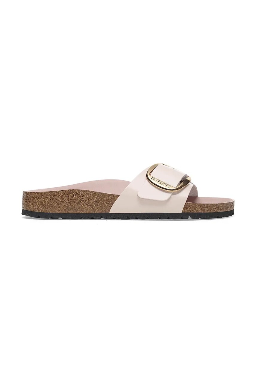 Kožené šľapky Birkenstock Madrid Big Buckle dámske, ružová farba, 1029448