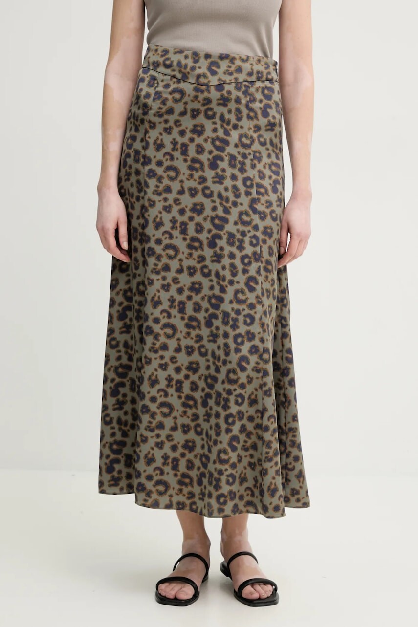 Sukňa BA&SH BLAIRE šedá farba, midi, rovný strih, 1E25BLAI