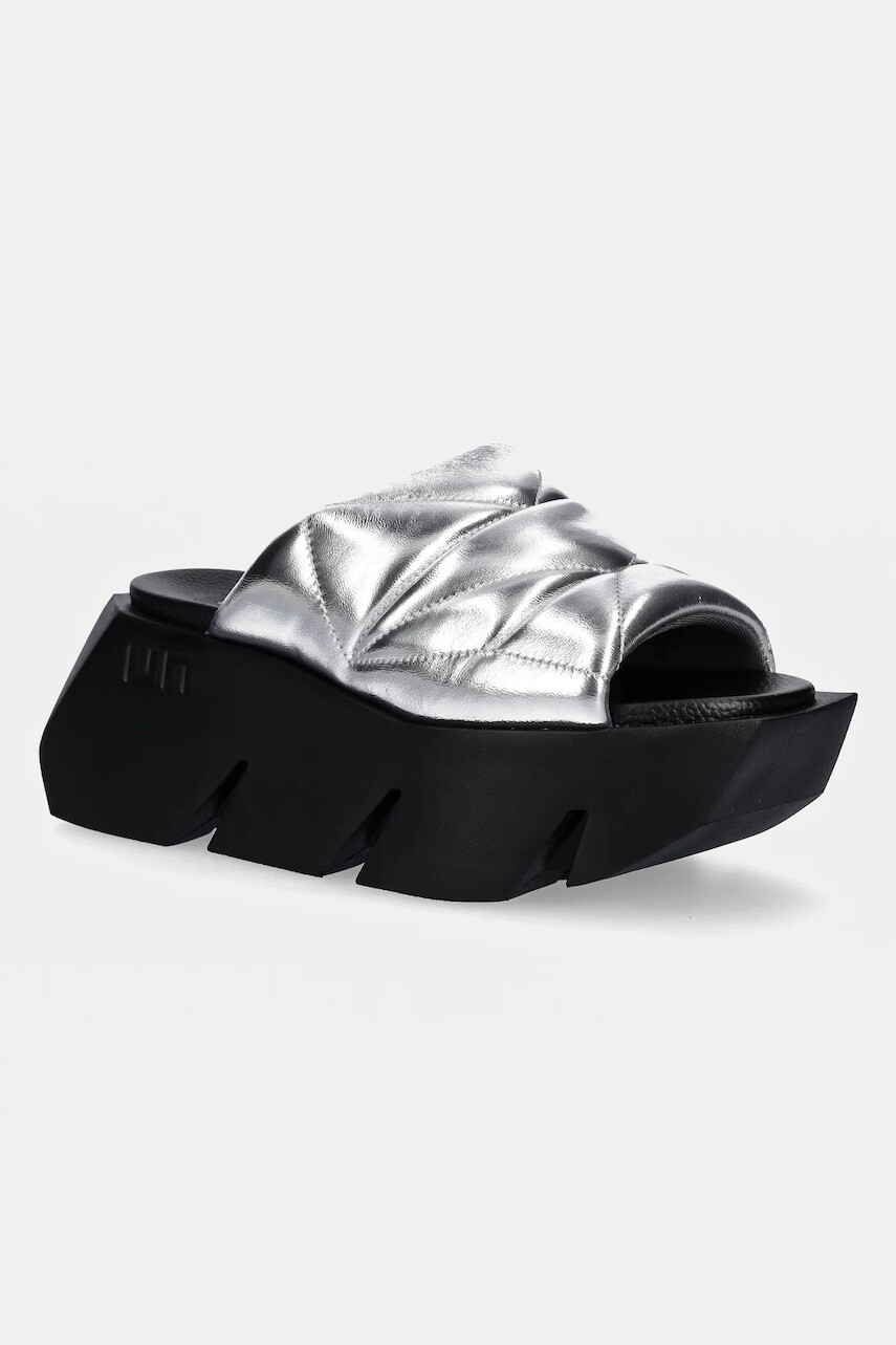 Kožené šľapky United Nude Bull Puffy dámske, čierna farba, na platforme, 10897141188