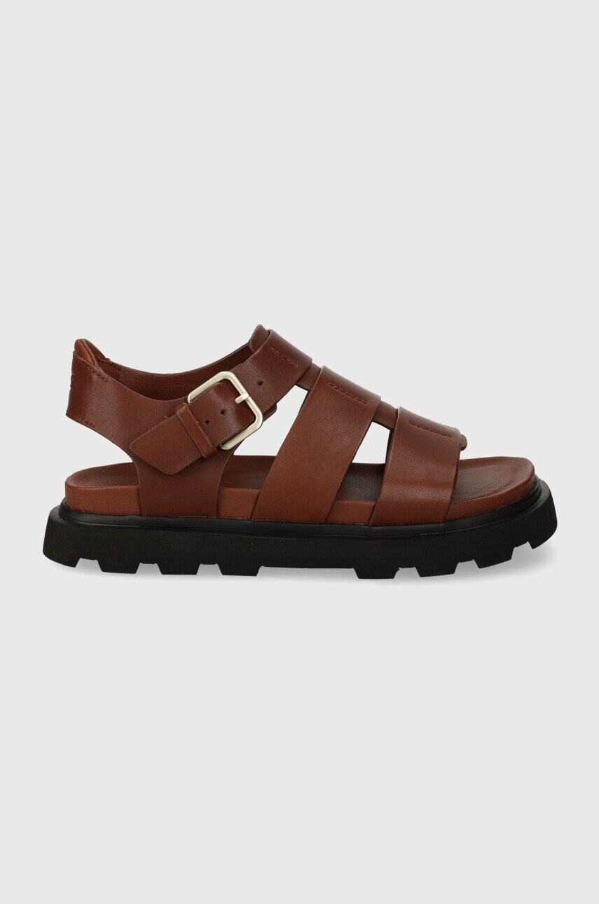 Kožené sandále UGG W Capitelle Strap dámske, hnedá farba, 1152674.COG