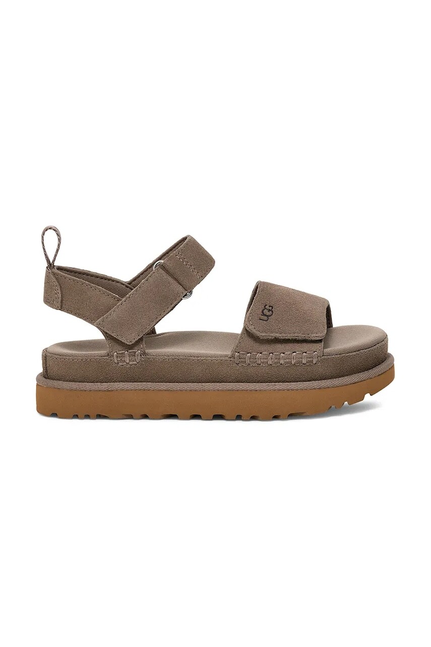 Sandále UGG Goldenstar dámske, hnedá farba, na platforme, 1136783-SKP