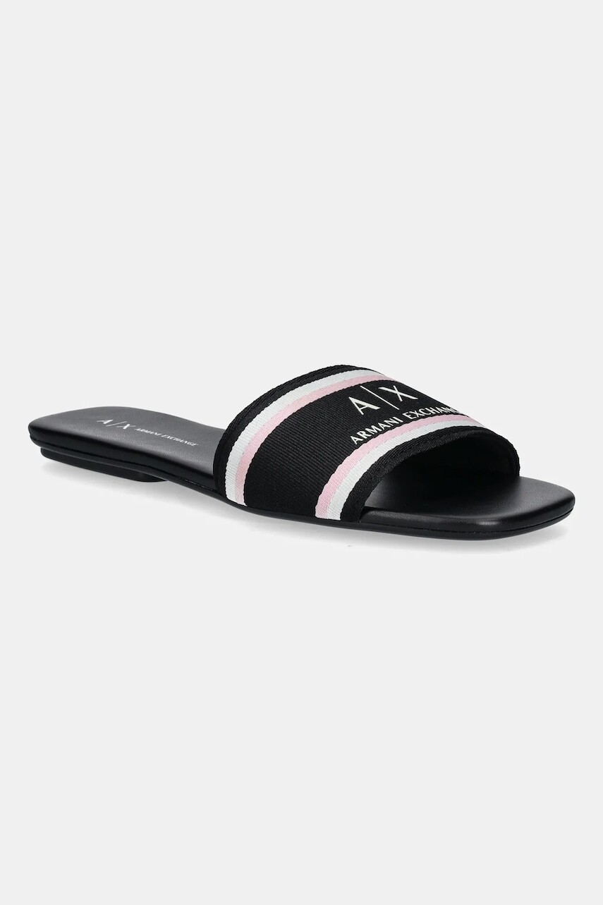 Šľapky Armani Exchange čierna farba, XDP056 XV922 00002