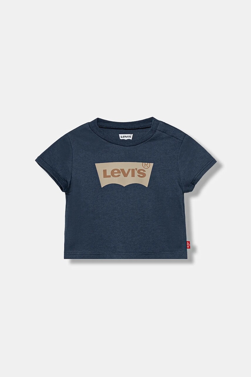 Detské bavlnené tričko Levi's tyrkysová farba, s potlačou, 6E8157