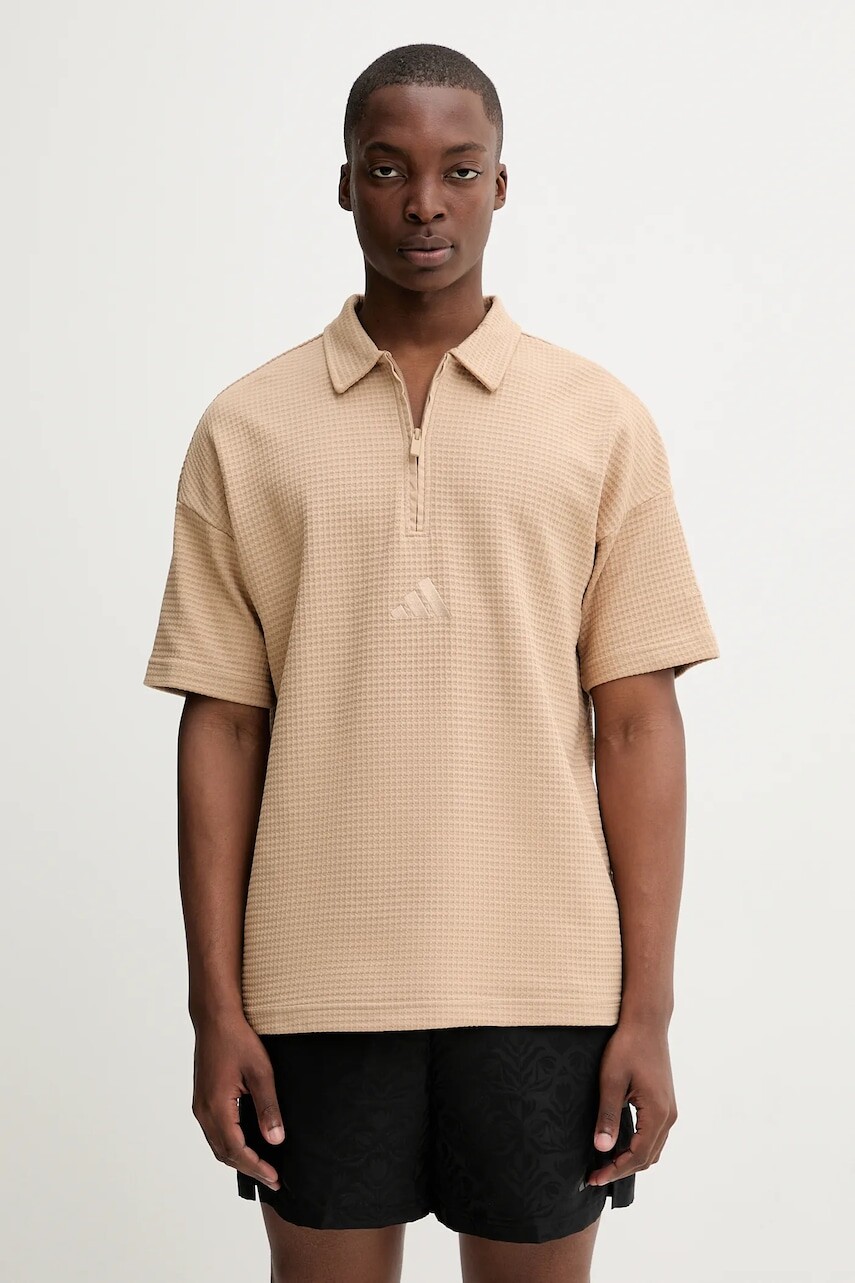 Bavlnené polo tričko adidas All SZN zelená farba, s nášivkou, JL6546