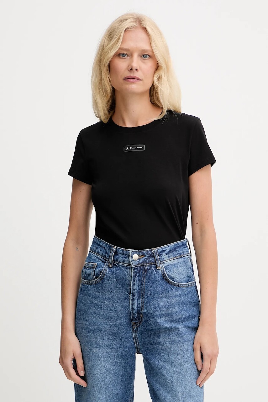 Tričko Armani Exchange dámske, čierna farba, XW001362 AF16294