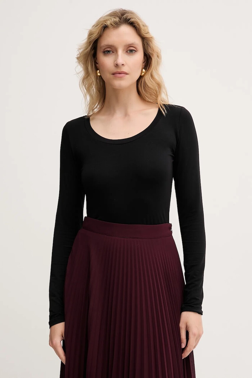 Tričko s dlhým rukávom Twinset čierna farba, 252LI2WBB