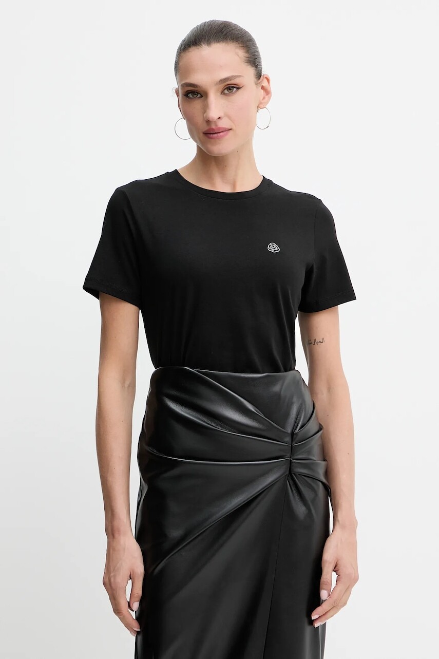 Bavlnené tričko Marella dámske, čierna farba, 2523976084200