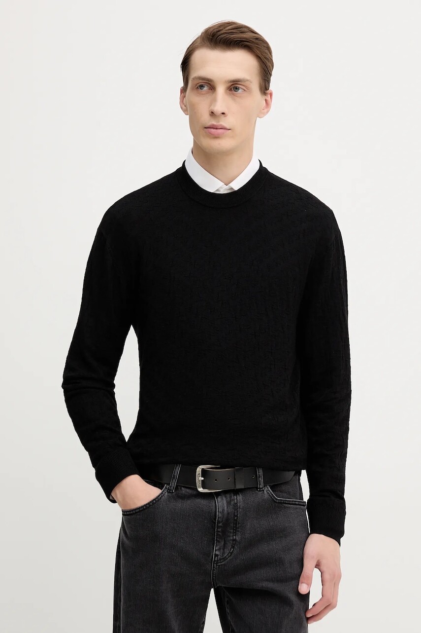 Sveter Armani Exchange čierna farba, ľahký, XM001316 AF10454