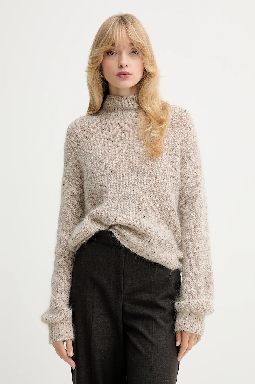 Sveter Marella béžová farba, s rolákom, 2523366334200