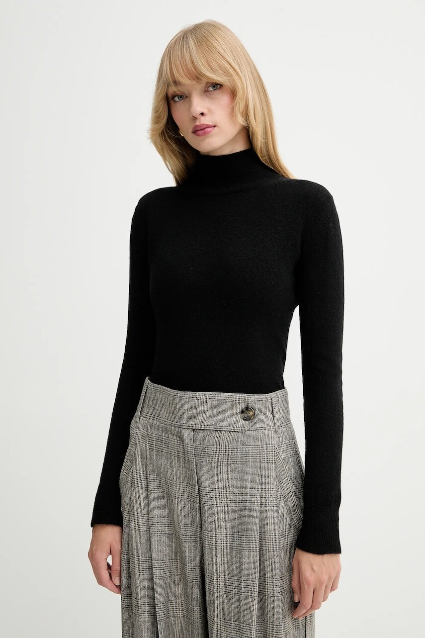 Sveter Marella Emme by Marella čierna farba, ľahký, s rolákom, 2525366201200