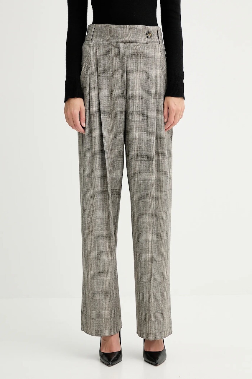 Nohavice Marella béžová farba, široké, vysoký pás, 2523136021200