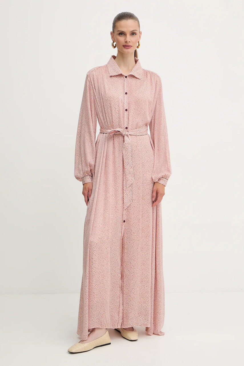 Šaty Forte Forte ružová farba, maxi, rovný strih, 14122.my.dress