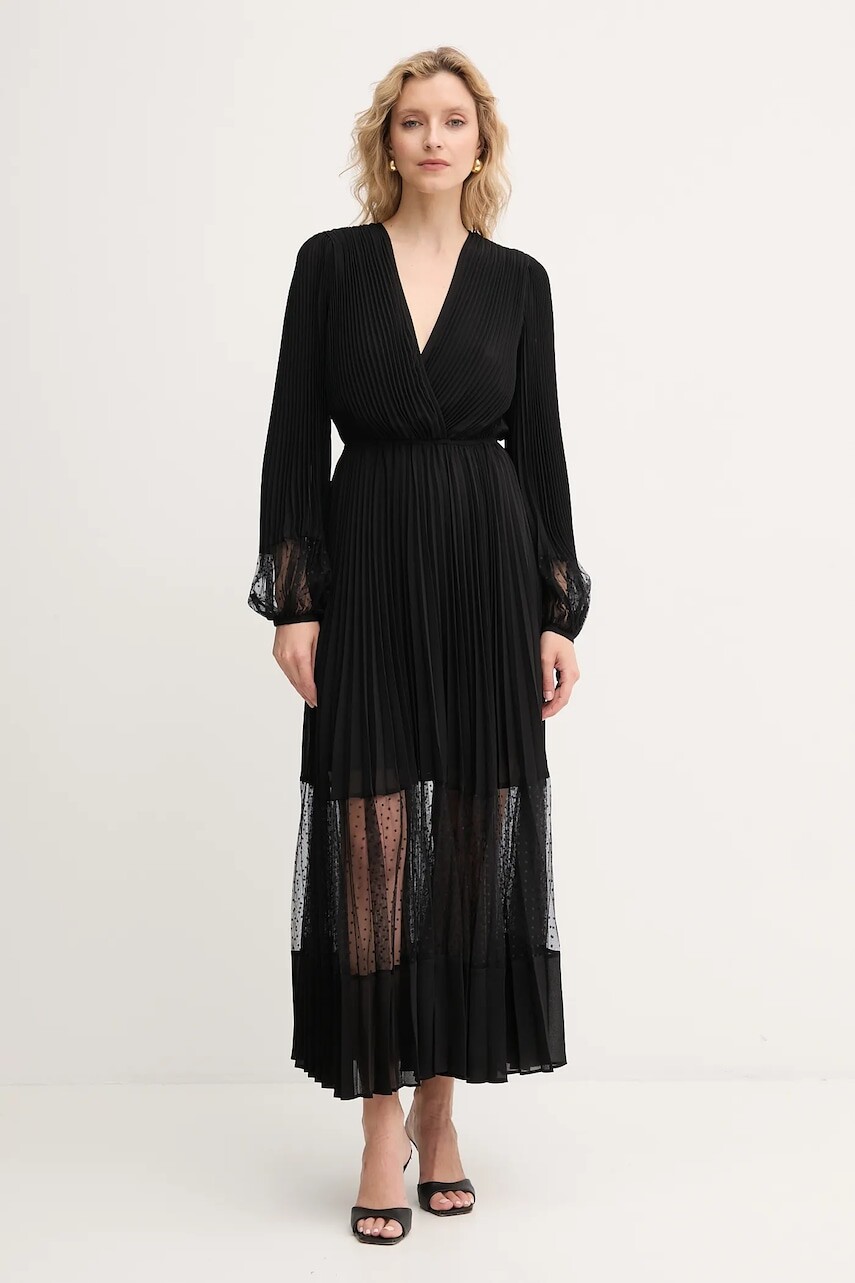 Šaty Twinset čierna farba, maxi, áčkový strih, 252TP2641