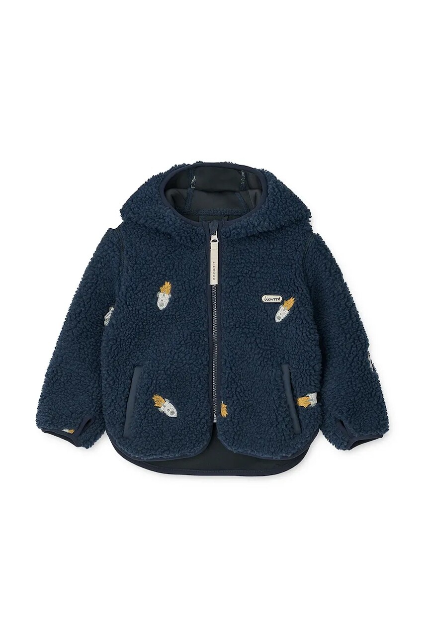 Bunda Liewood Mara Pile Jacket With Ears tmavomodrá farba, LW18633