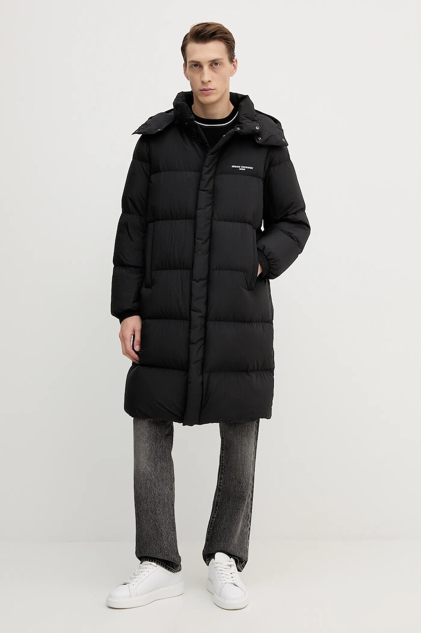 Páperová bunda Armani Exchange čierna farba, zimná, XM001846 AF16340