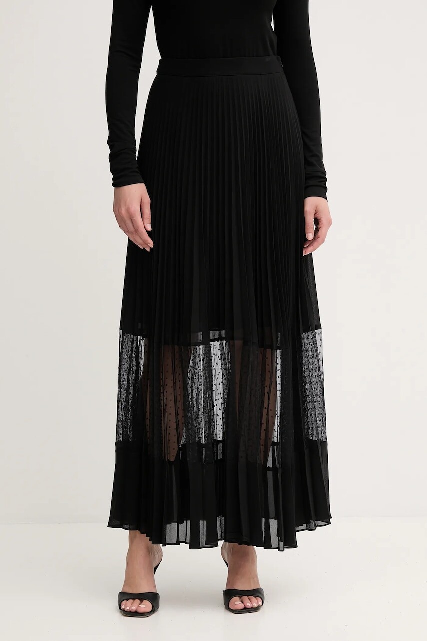 Sukňa Twinset čierna farba, maxi, áčkový strih, 252TP2642