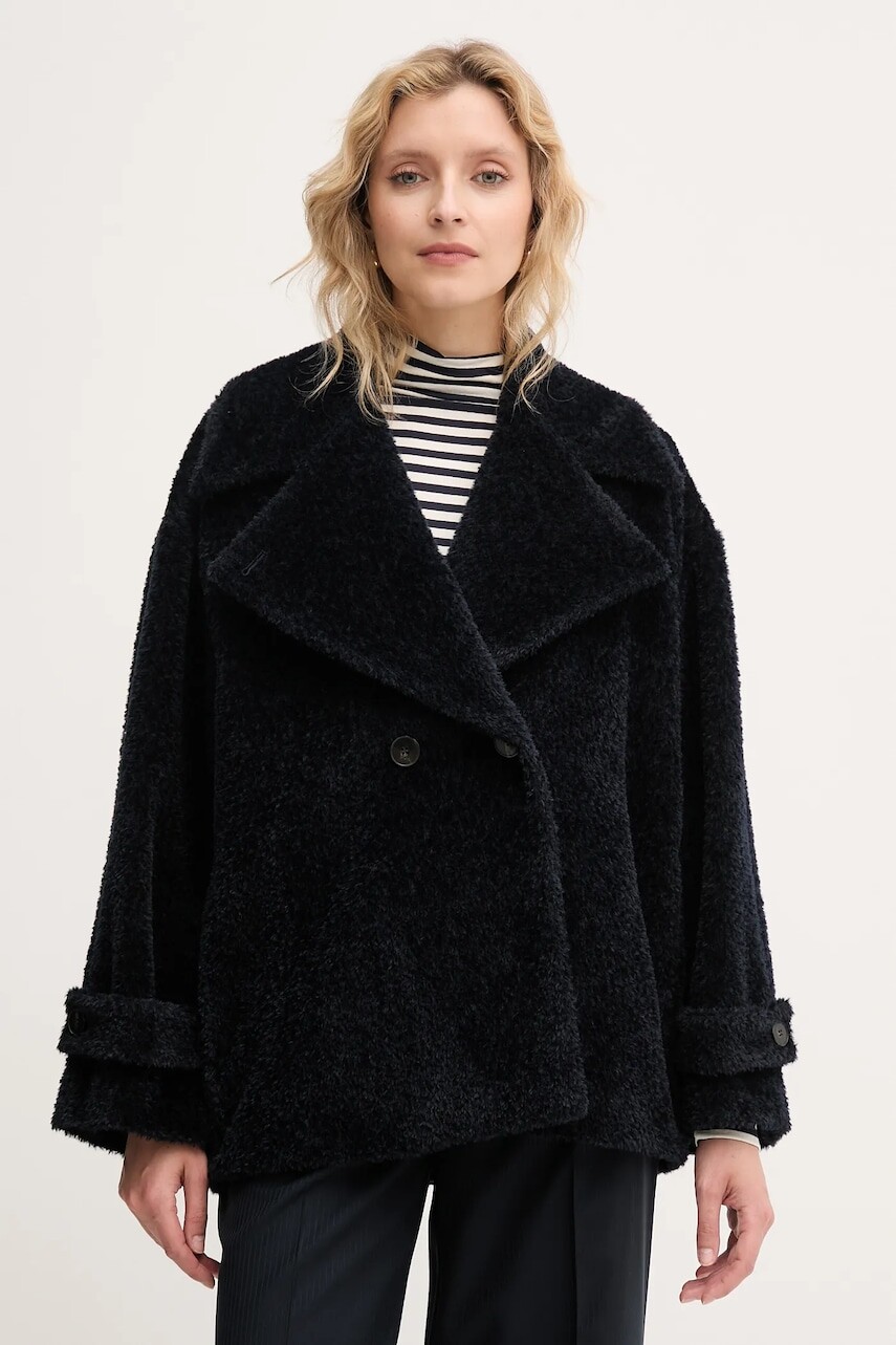 Vlnený kabát Marella tmavomodrá farba, 2523086091200