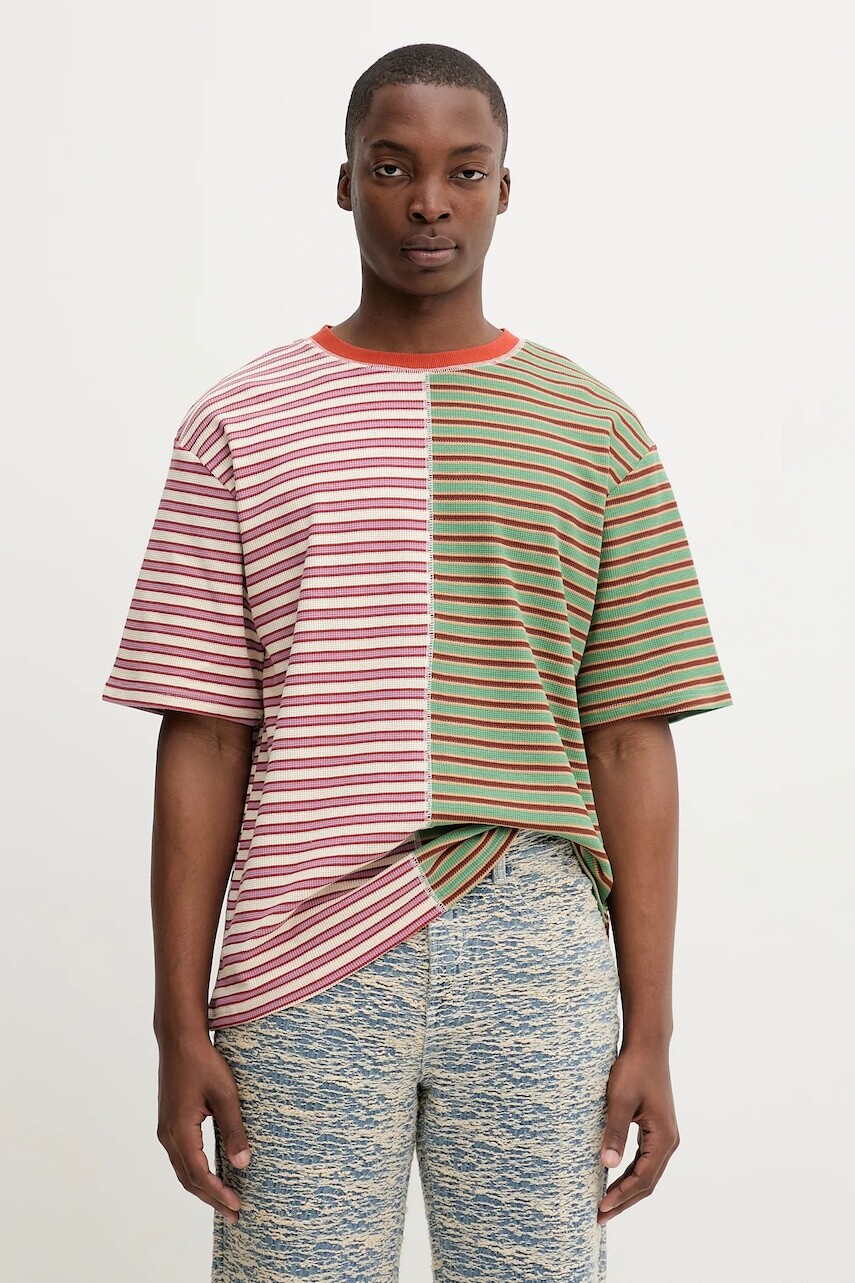 Tričko Desigual MASNOU pánske, zelená farba, vzorované, 25WMTK27