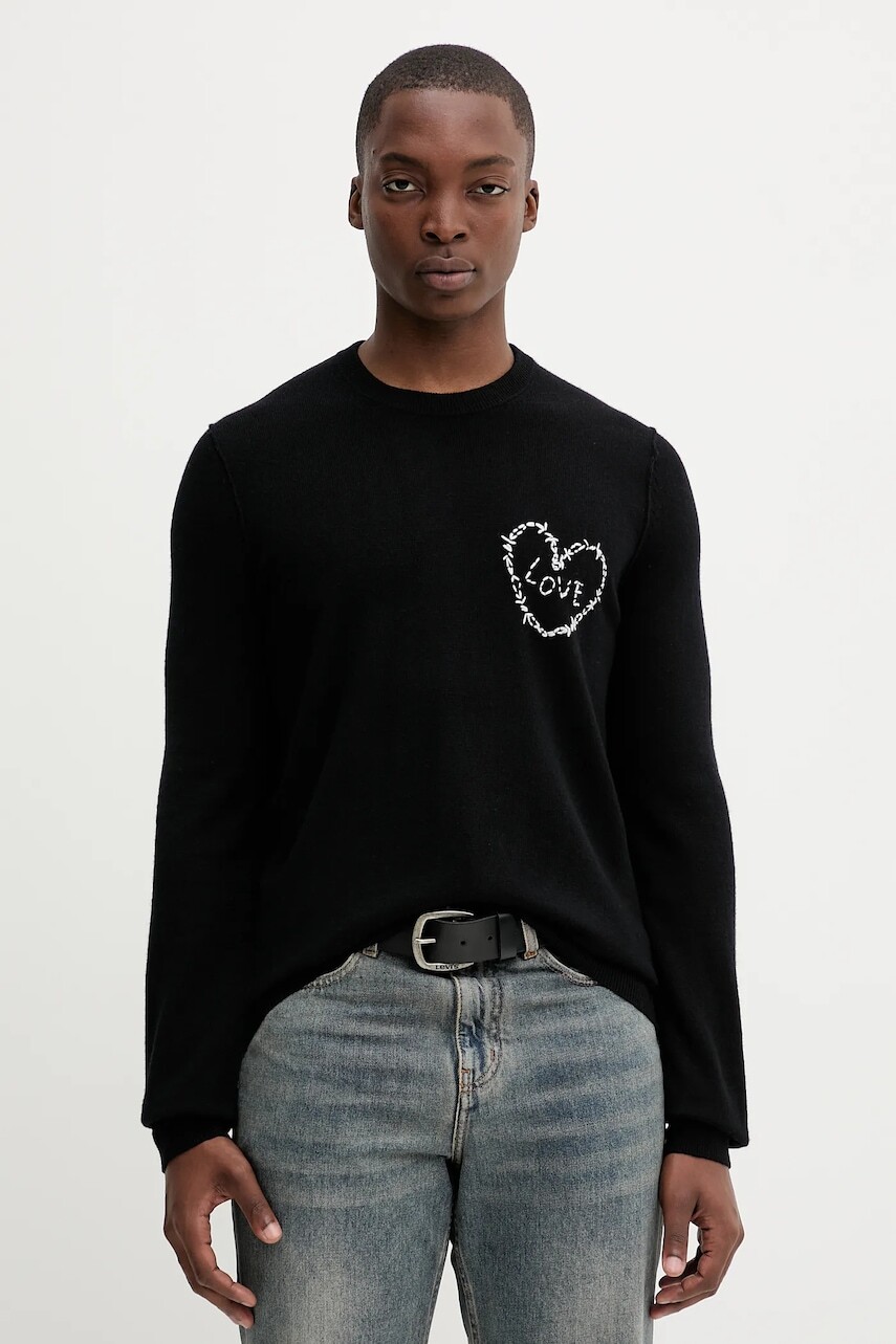 Vlnený sveter ZADIG&VOLTAIRE čierna farba, ľahký, KMSW01793