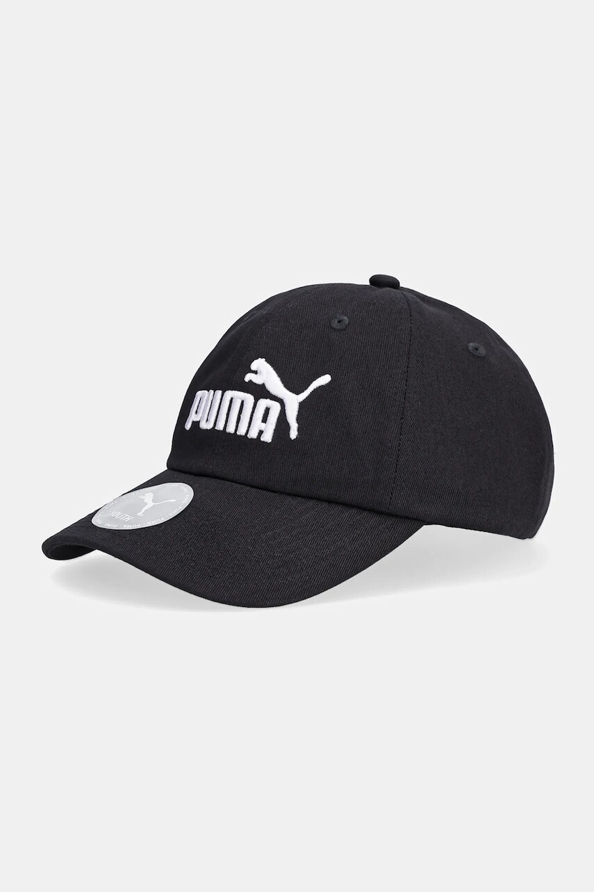 Bavlnená šiltovka Puma ESS NO.1 LOGO BB Cap Jr čierna farba, 026554
