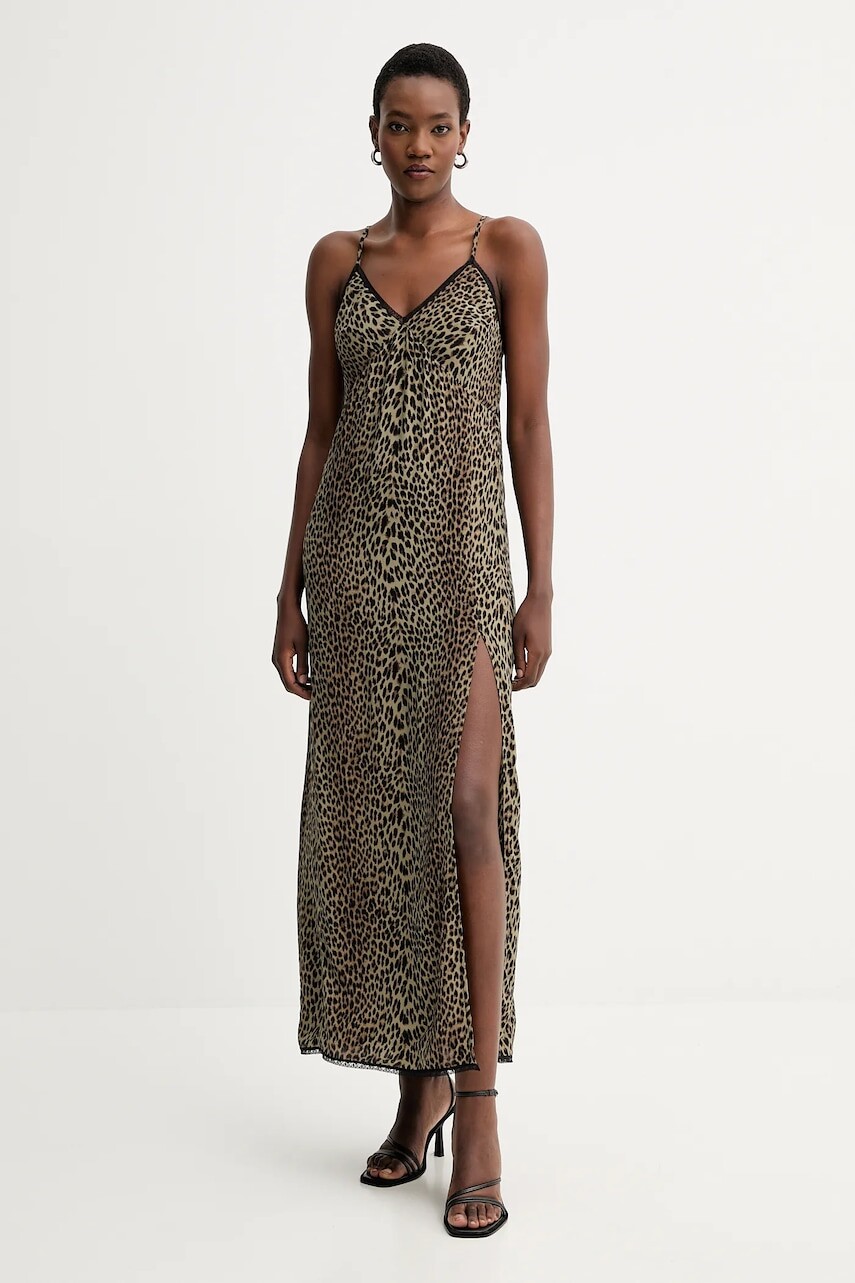 Šaty ZADIG&VOLTAIRE zelená farba, maxi, áčkový strih, WWDR02591
