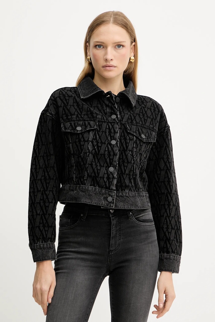 Rifľová bunda Armani Exchange čierna farba, prechodná, XW000819 AF16092