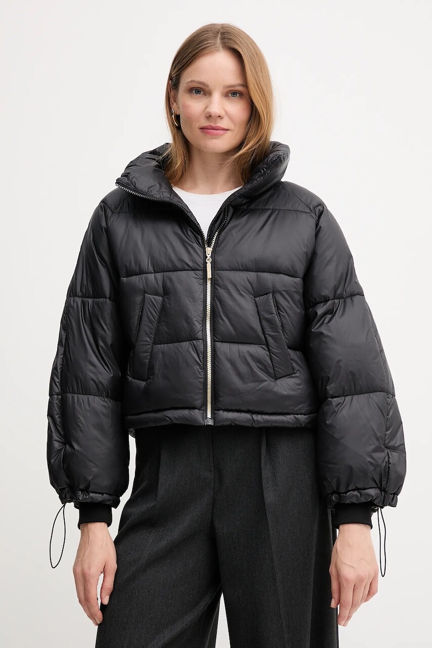 Bunda Gaudi čierna farba, zimná, oversize, 521BD35012