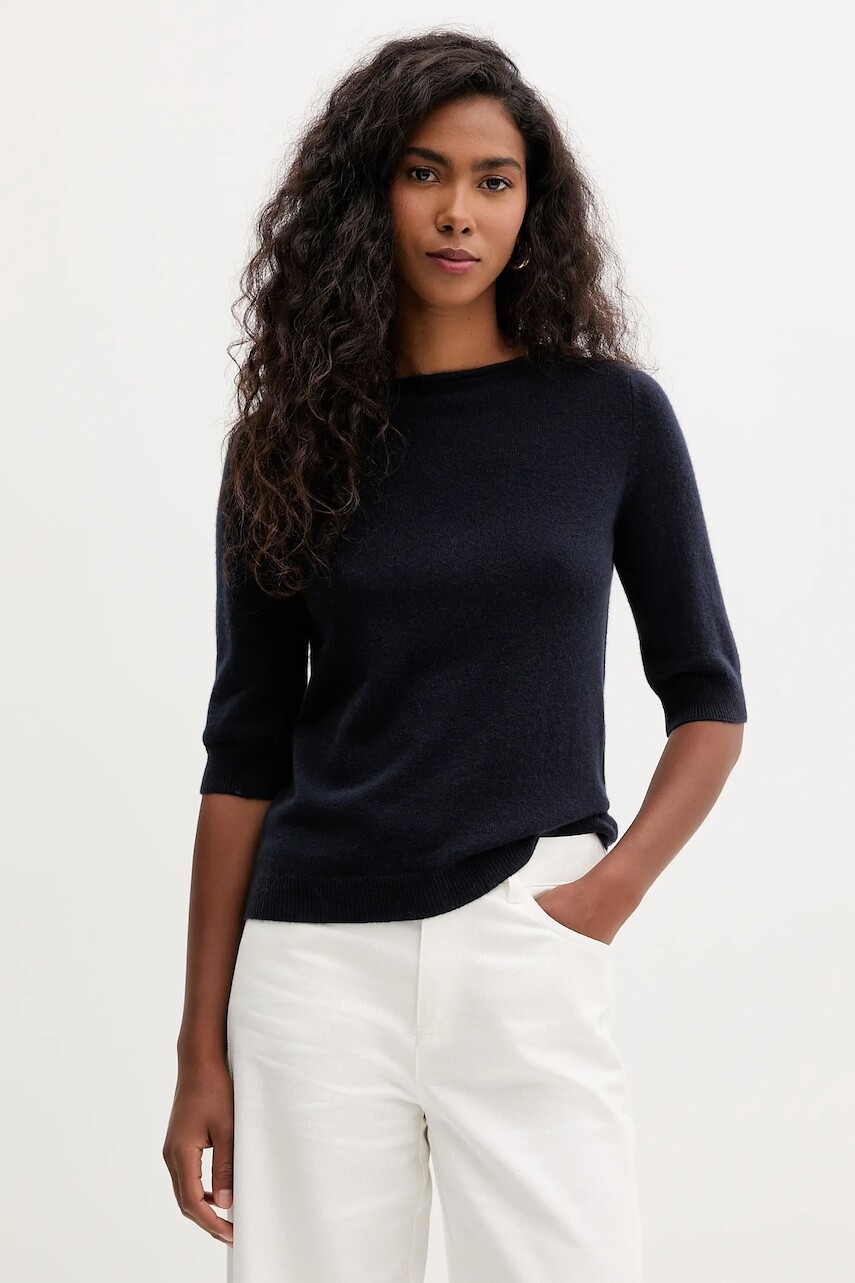 Kašmírový sveter Marella tmavomodrá farba, ľahký, 2523366271200